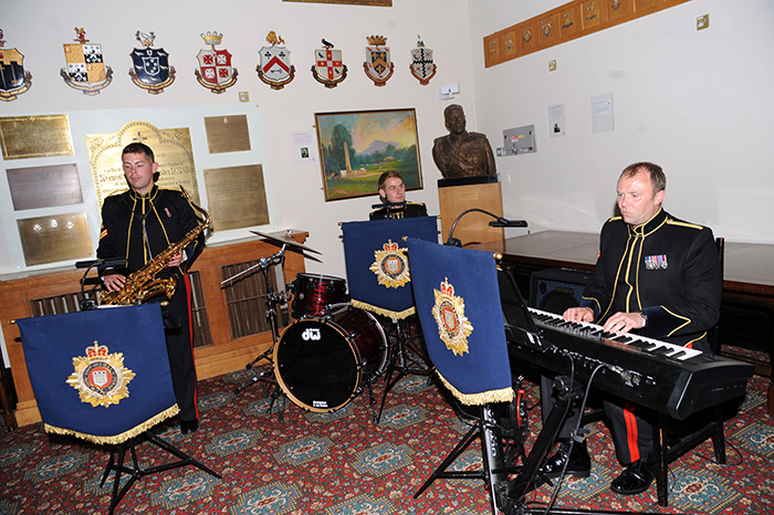 The Band of the Royal Logistic Core entertaining guests during dinner